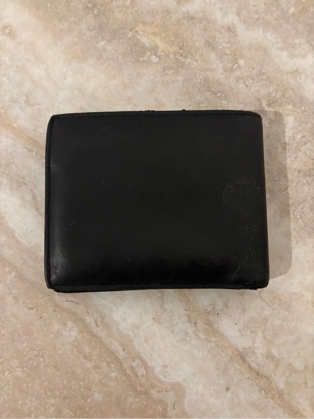 Lacoste Black Leather Bi-fold Wallet with Silver Crocodile Logo
